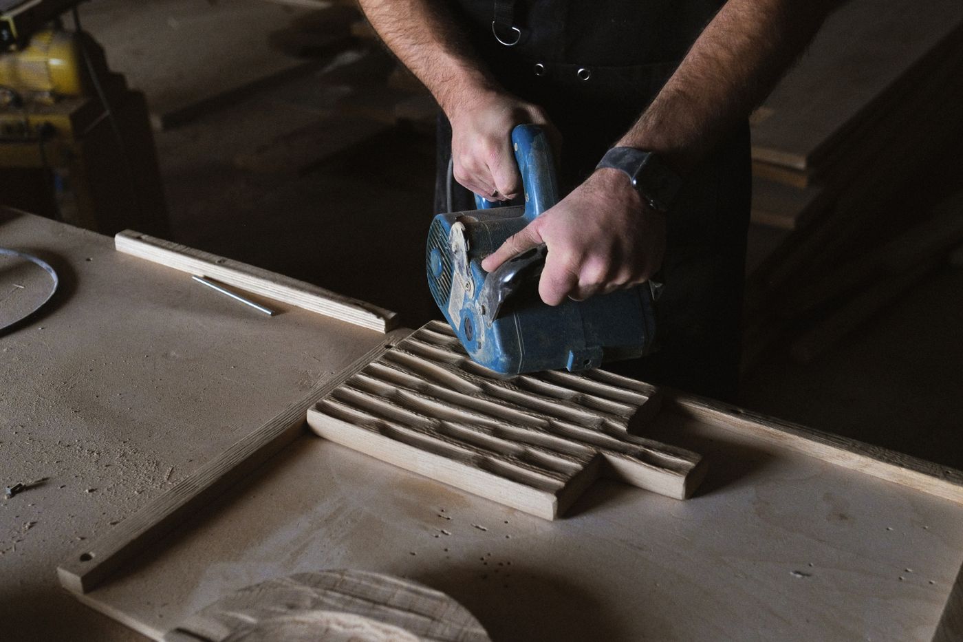 Chisel and mallet at the bench